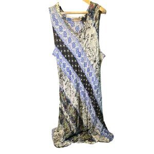 La Cera Colorful Patchwork Sleeveless Maxi Sun Dress Sz 2X